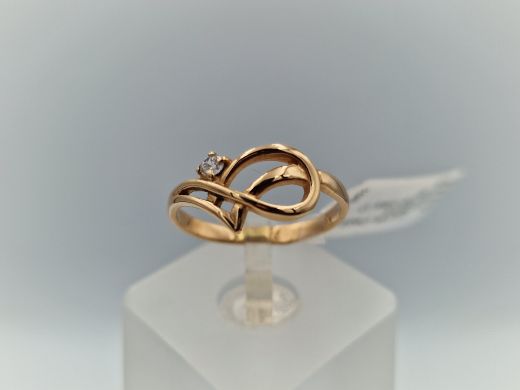 Zelta gredzens ar cirkoniju, 2.09 g, izm. 17