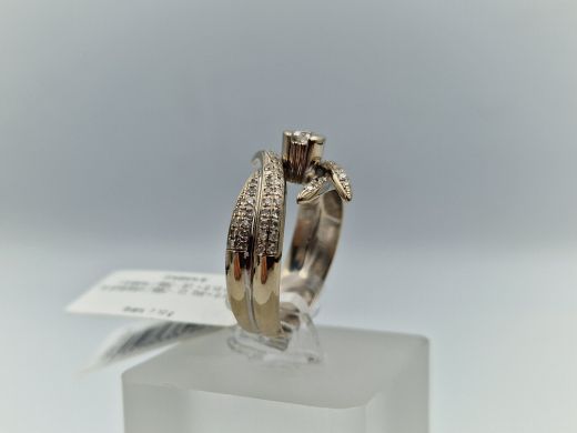 Zelta gredzens ar briljantu, 7.1 g, izm. 18