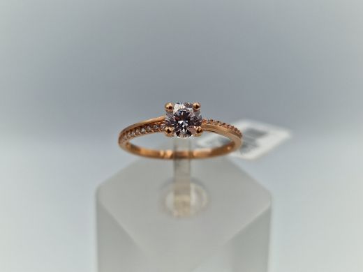 Zelta gredzens ar cirkoniju, 1.65 g, izm. 17.5