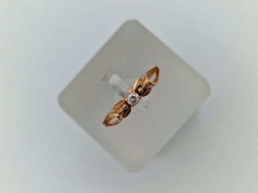 Zelta gredzens ar cirkoniju, 1.75 g, izm. 15.8