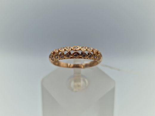 Zelta gredzens ar cirkoniju, 2.11 g, izm. 17