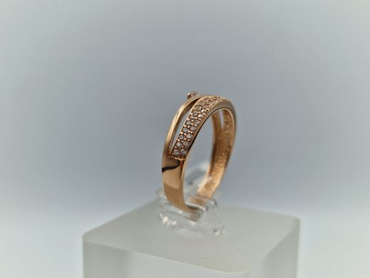 Zelta gredzens ar cirkoniju, 2.69 g, izm. 18