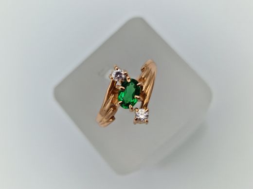 Zelta gredzens ar cirkoniju, 2.55 g, izm. 16