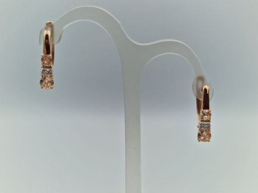 Zelta auskari ar cirkoniju, 2.46 g