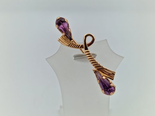 Zelta broša ar cirkoniju, 4.38 g