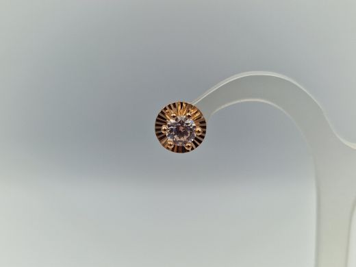 Золотые серьги с цирконом, 1.38 г