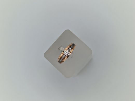 Zelta gredzens ar cirkoniju, 2.19 g, izm. 15.5