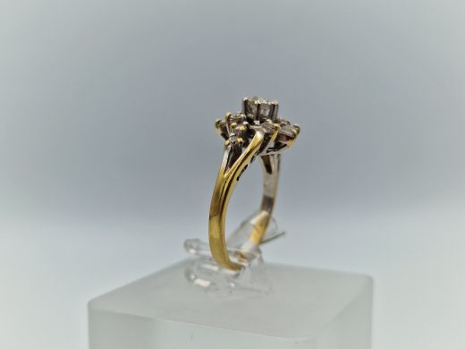 Zelta gredzens ar briljantu, 3.49 g, izm. 15.5