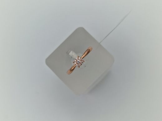 Zelta gredzens ar cirkoniju, 1.31 g, izm. 16.5