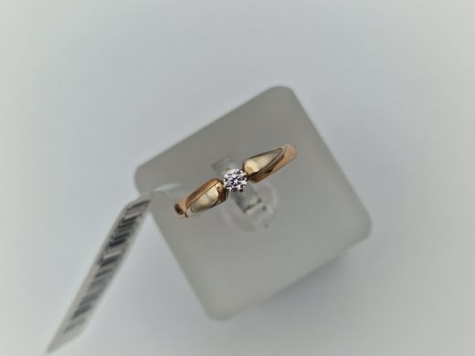 Zelta gredzens ar cirkoniju, 1.31 g, izm. 17.5