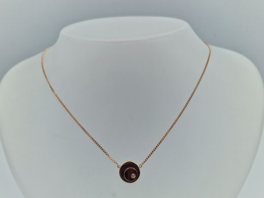 Gold necklace with diamond, 2.47 g, size 41