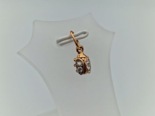 Золотой кулон с цирконом, 0.6 г