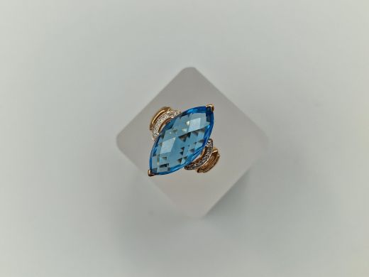 Zelta gredzens ar topāzu, 5.55 g, izm. 16