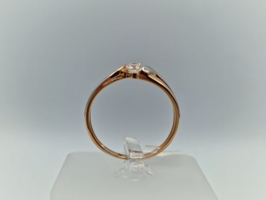 Zelta gredzens ar cirkoniju, 1.9 g, izm. 18