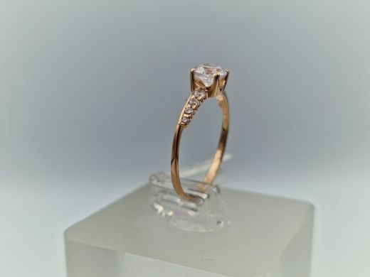 Zelta gredzens ar cirkoniju, 1.12 g, izm. 15.5