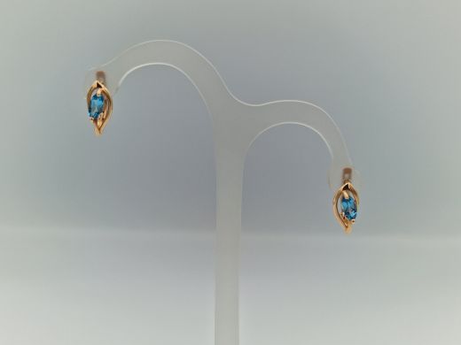 Zelta auskari ar topāzu, 2.35 g