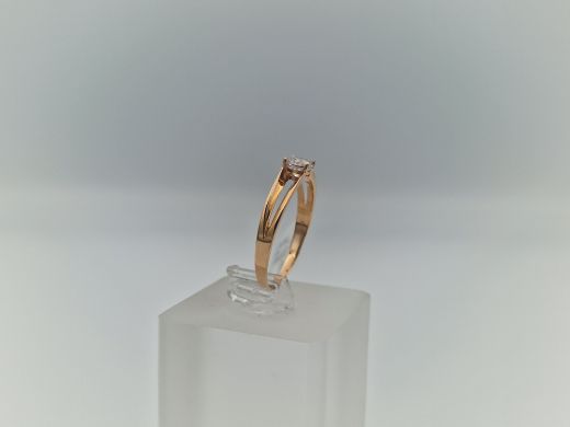 Zelta gredzens ar cirkoniju, 1.8 g, izm. 19.5