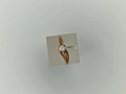 Zelta gredzens ar cirkoniju, 1.47 g, izm. 16