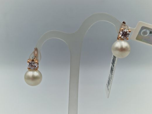 Золотые серьги с цирконом, 3.36 г