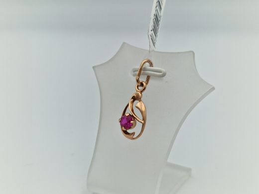 Золотой кулон с кораллом, 1.01 г