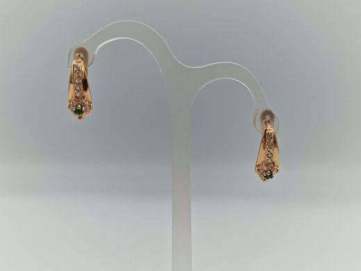 Zelta auskari ar cirkoniju, 2.53 g