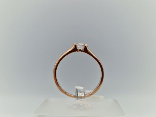 Zelta gredzens ar cirkoniju, 1.68 g, izm. 16.5