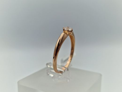 Zelta gredzens ar cirkoniju, 1.38 g, izm. 17.5