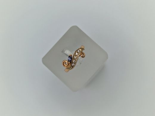 Zelta gredzens ar cirkoniju, 1.46 g, izm. 15.5