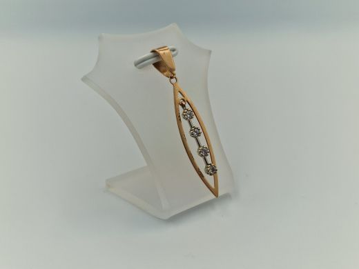 Золотой кулон с цирконом, 1.18 г