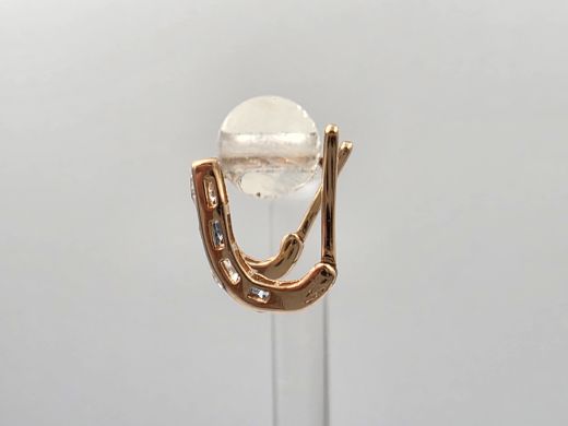 Золотые серьги с цирконом, 0.84 г
