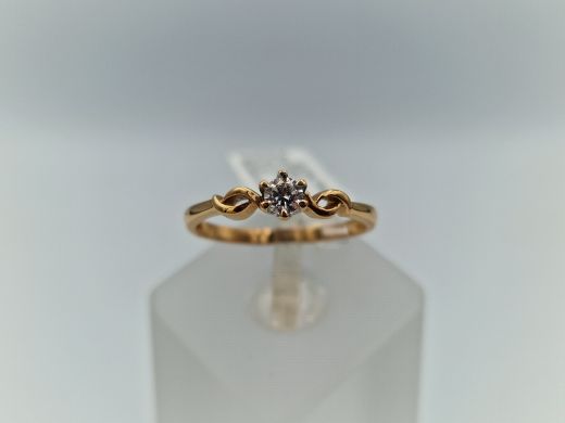 Zelta gredzens ar cirkoniju, 1.83 g, izm. 16.5