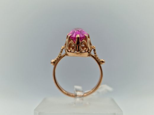 Zelta gredzens ar koraļļi, 6.13 g, izm. 18