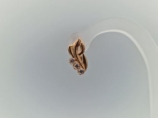 Zelta auskari ar cirkoniju, 2.81 g