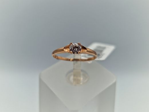 Zelta gredzens ar cirkoniju, 0.84 g, izm. 15.5