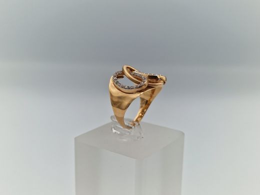 Zelta gredzens ar cirkoniju, 3.4 g