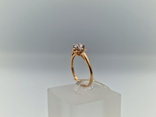 Zelta gredzens ar cirkoniju, 1.85 g, izm. 17.5