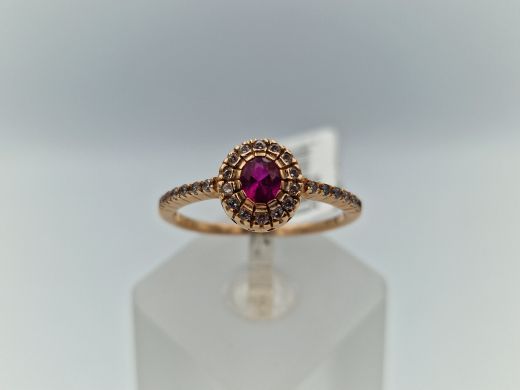 Zelta gredzens ar cirkoniju, 2.5 g, izm. 19