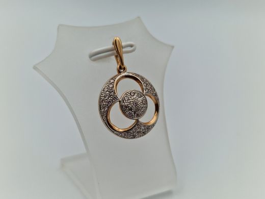 Zelta kulons ar cirkoniju, 2.19 g