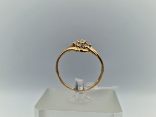 Zelta gredzens ar cirkoniju, 1.4 g, izm. 16.5