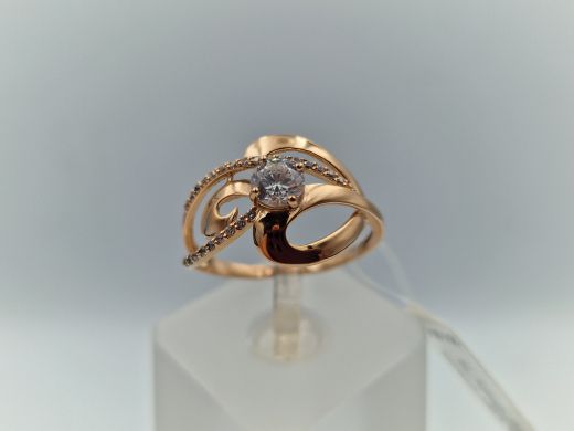 Zelta gredzens ar cirkoniju, 2.51 g, izm. 19