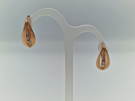 Zelta auskari ar cirkoniju, 2.17 g