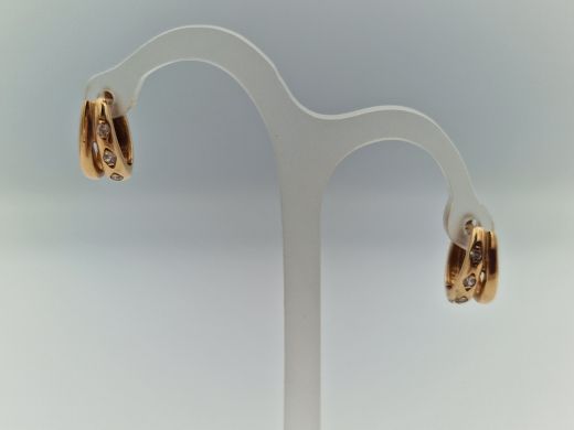 Zelta auskari ar cirkoniju, 2.24 g