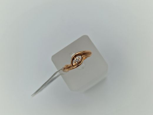 Zelta gredzens ar briljantu, 4.12 g, izm. 18.5