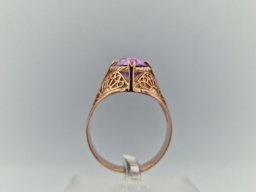 Zelta gredzens ar koraļļi, 4.69 g, izm. 18.5