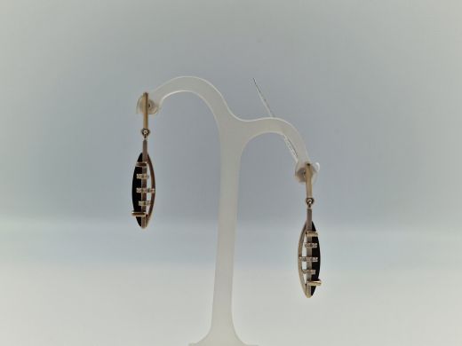 Золотые серьги с бриллиантом, 5.12 г