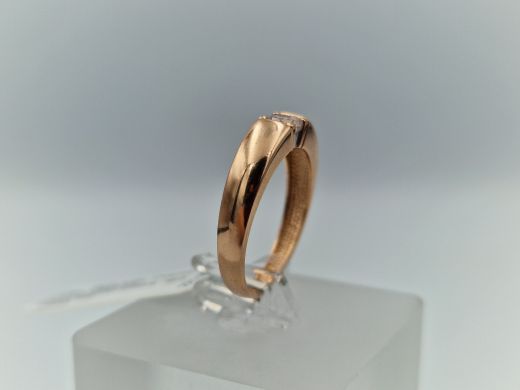 Zelta gredzens ar cirkoniju, 2.33 g, izm. 16.5