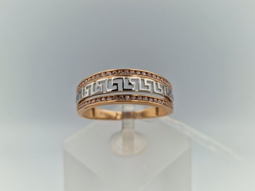 Zelta gredzens ar cirkoniju, 2.63 g, izm. 19