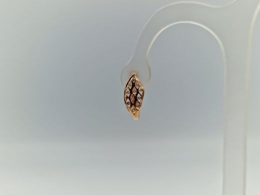 Золотые серьги с цирконом, 2 г