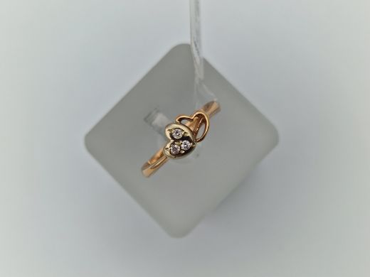 Zelta gredzens ar cirkoniju, 2.13 g, izm. 16.5