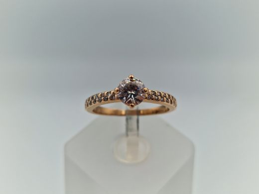 Zelta gredzens ar cirkoniju, 2.14 g, izm. 16.5